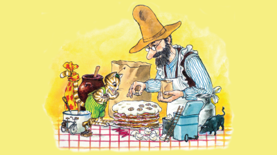 Pannkaksbuffé och familjeföreställningen “Pannkakstårtan”